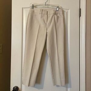 LOFT Tan Beige The Riviera Curvy Cropped Dress Chino Pants Size 4 Stretch Work